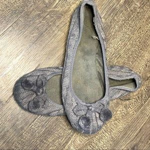 EUC Cable knit indoor/outdoor slippers or ballet flats